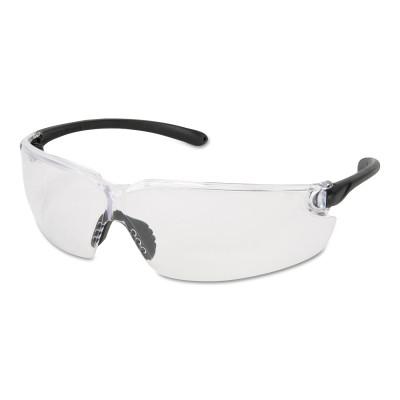 MCR Safety BlackKat Safety Glasses, Clear Lens, Uncoated, Frame, BL010
