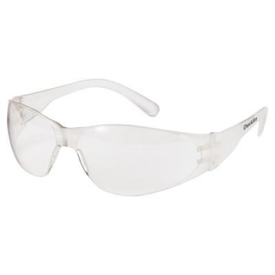 MCR Safety Checklite Safety Glasses, Clear Lens, Polycarbonate, Uncoated, Clear Frame, CL010