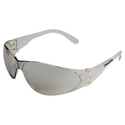 MCR Safety Checklite Safety Glasses, Clear Mirror Lens, Scratch-Resistant, Clear Frame, CL119