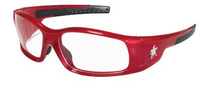 MCR Safety Swagger Safety Glasses, Clear Lens, Polycarbonate, Red Frame, Polycarbonate, SR130