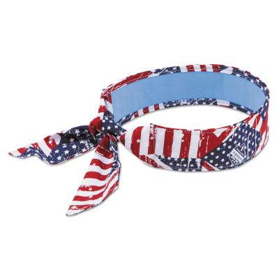 Ergodyne Chill-Its 6700 Evaporative Cooling Bandanas, 8 in X 13 in, Stars/Stripes, 12303