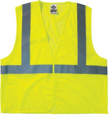 Ergodyne GloWear 8205HL Class 2 Super Econo Vests, Hook/Loop Closure, S/M, Lime, 20973