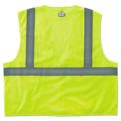 Ergodyne GloWear 8210Z Class 2 Economy Vests with Pocket, Zipper Closure, 4XL/5XL, Lime, 21059