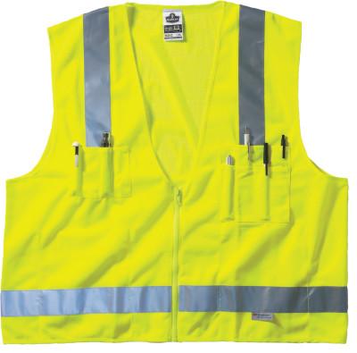 Ergodyne GloWear 8250Z Class 2 Surveyor Vests, L/XL, Lime, 21425