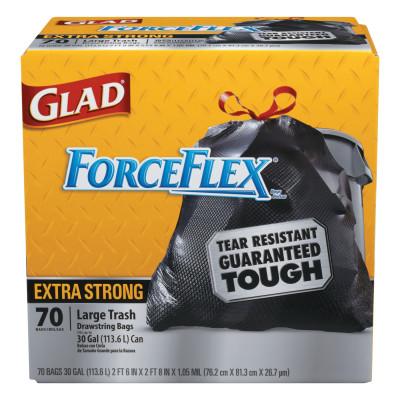 Clorox® Dual Defense Drawstring Large Trash Bags, 30 gal, Black, 70358