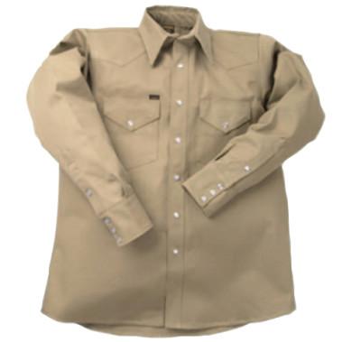 LAPCO 950 Heavy-Weight Khaki Shirts, Cotton, 17-1/2 X-Small, LS-17-1/2-XS