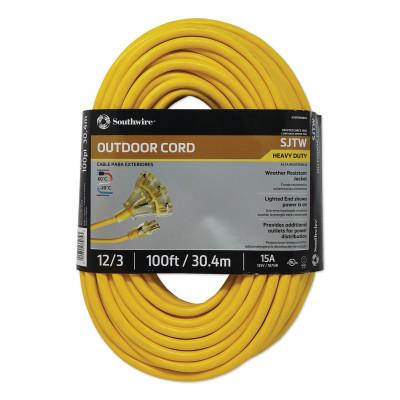 CCI?? Tri-Source Vinyl Multiple Outlet Cord, 100 ft, 3 Outlets, 04189