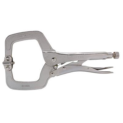 Apex Tool Group Locking C-Clamp, Swivel Pads, Locking Grip, 11 in Long, C11CCSVN
