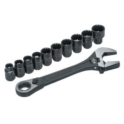 Apex Tool Group X6 Pass-Thru Adjustable Wrench Set w/Tray, 11 pc, 8 in, CPTAW8