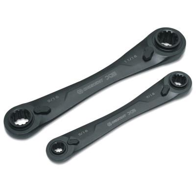 Apex Tool Group 2 Pc. X6 4-in-1 Ratcheting Wrench Sets, Metric, CX6DBM2