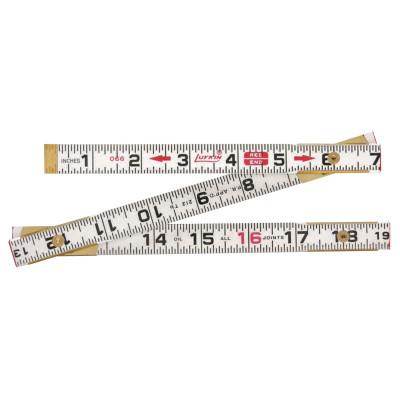 Apex Tool Group Red End Rulers, 6 ft, Wood, Inch/Metric, 2 Scales, 062CMEN