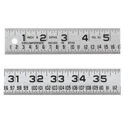 Apex Tool Group Tinner's Steel Circumference Rules, 1 1/4 in x 4 ft, Steel, 954FTN