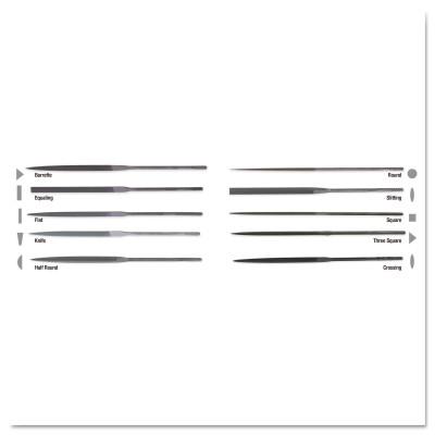 Apex Tool Group X.F® Swiss Pattern Rectangular Needle Files, 6 1/4 in, Straight, 37982