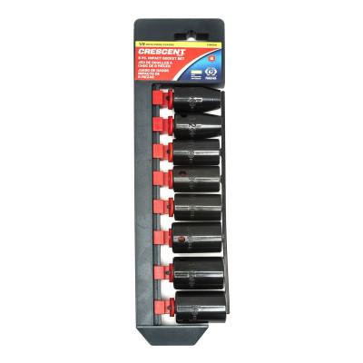Apex Tool Group 8 Pc. 6 Point Standard Impact SAE Socket Sets, 1/2 in Dr, 1/2 in - 7/8 in Opening, CIMS0N
