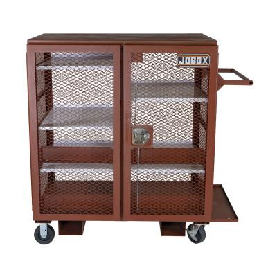 Apex Tool Group Mesh Cabinets, 48 in x 33 in x 55 in, 2 Door, 1400 lb Cap., Brown, 1-401990