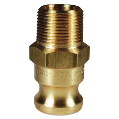 Dixon Valve Andrews/Boss-Lock Type F Cam and Groove Adapters, 1 in x 1 in (NPT) Male, Brass, 100-F-BR