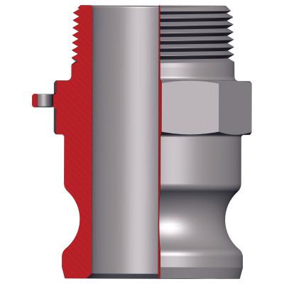 Dixon Valve Andrews/Boss-Lock Type F Cam and Groove Adapters, 1 1/4 in (NPT) Male, Aluminum, 125-F-AL