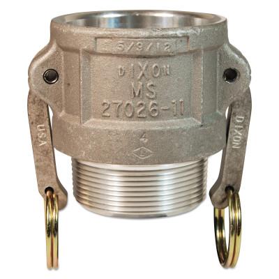 Dixon Valve Andrews Type B Cam and Groove Couplers x 1 1/2 in (NPT) Male, Aluminum, 150-B-AL