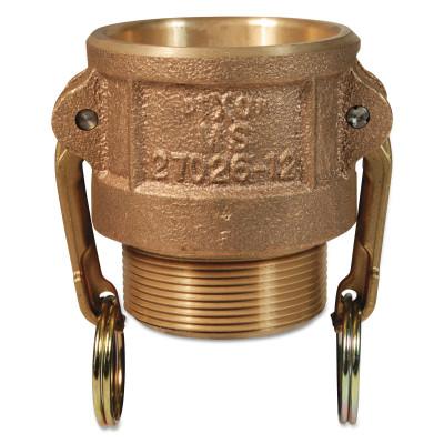 Dixon Valve Andrews Type B Cam and Groove Couplers, 2 in (NPT) Male, Brass, 200-B-BR