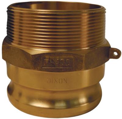 Dixon Valve Global Type F Adapters, 4 in, Male/Male, Brass, G400-F-BR