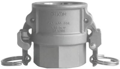 Dixon Valve EZ Boss-Lock Type D Cam and Groove Couplers, 2 in (NPT), Stainless Steel, RD200EZ