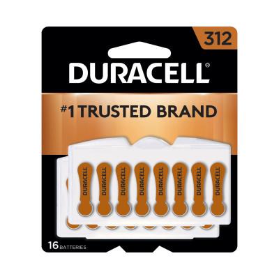 Duracell?? Button Cell Battery, Hearing Aid, #312, 16PK, DA312B16ZM09