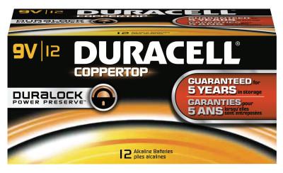 Duracell?? CopperTop Alkaline Battery, 9V, 12/BX, MN1604BKD