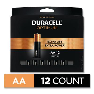 Duracell?? Optimum Alkaline Battery, AA, 12/PK, OPT1500B12PRT