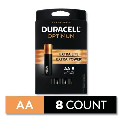 Duracell?? Optimum Alkaline Battery, AA, 8/PK, OPT1500B8PRT