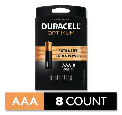 Duracell?? Optimum Alkaline Battery, AAA, 8/PK, OPT2400B8PRT