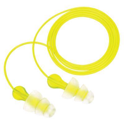 3M™ Tri-Flange™ Earplugs, Elastomeric Polymer, Clear, Corded, P3000