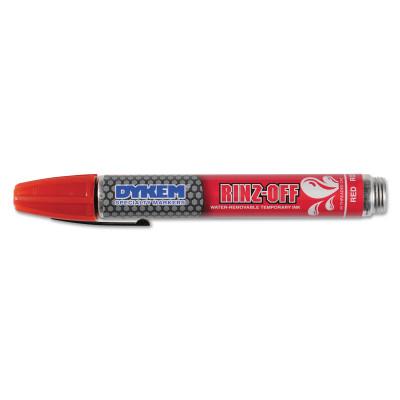 ITW Pro Brands RINZ OFF® Water Removable Temporary Marker, Red, Broad Threaded Cap, 44106