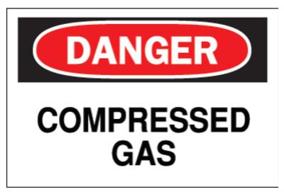 Brady® Chemical & Hazardous Material Signs, Danger, Compressed Gas, White/Red/Black, 22321