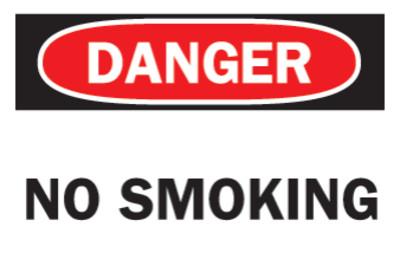 Brady® Health & Safety Signs, Danger - No Smoking, 7X10 Fiberglass, 47171