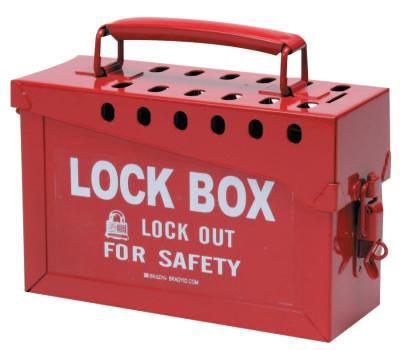 Brady® Lock Box, 6 in H x 9 in L x 3.5 in W, Red, 65699