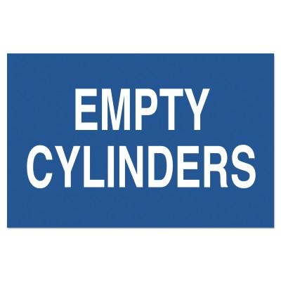 Brady® Chemical and Hazardous Material Signs, Empty Cylinders, Blue/White, 70317