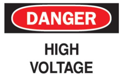 Brady® Health & Safety Signs, Danger - High Voltage, 7X10 Fiberglass, 71565