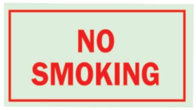 Brady® Glo Glow-In-The-Dark Safety Signs, No Smoking, Glow Background/Red Text, 80248