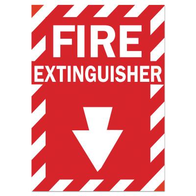 Brady® Health & Safety Signs, FIRE EXTINGUISHER, Polyester Sticker, 86091