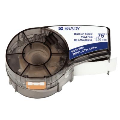 Brady® BMP21 Mobile Printer, ID PAL & LABPAL Label Printer Label, 21 ft L x 3/4 in W, Black on Yellow, 142811