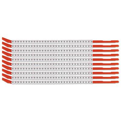 Brady® Clip Sleeve Wire Markers, 3 in x 9 1/4 in, "8", Black on White, SCN10-8
