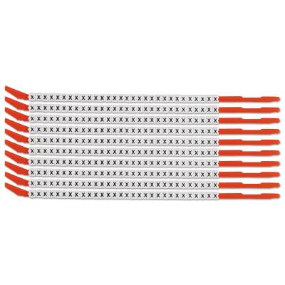 Brady® Clip Sleeve Wire Markers, 3 in x 9 1/4 in, "X", Black on White, SCN10-X