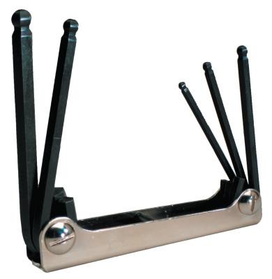 Eklind® Tool Metric Fold-Up Hex Key Sets, 5 per fold-up, Ball Hex Tip, Metric, Large, 21159