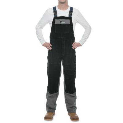 Weldas® FR Bib & Brace Combination Overall, Black/Gray, 2X-Large, 38-4340XXL