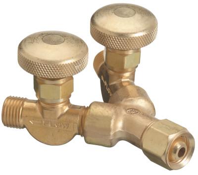 Western Enterprises Valved "Y" Connections, 200 PSIG, Brass, Male/Female, LH, 5/8 in - 18, 412