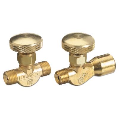 Western Enterprises Non-Corrosive Gas Flow Valves, 200 PSIG, Brass, Fuel Gas, 9/16 in - 18 LH(M), 210