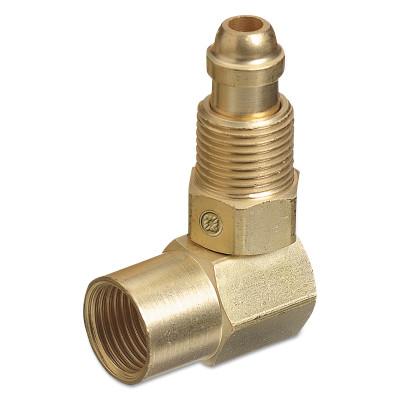Western Enterprises Inert Arc Hose & Torch Adaptor, Brass, Elbow - 90°, Male/Female, RH to RH, AW-407
