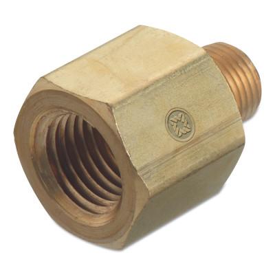 Western Enterprises Pipe Thread Adapters, 3,000 PSIG, Brass, 1/4 in NPT(M);3/8 in (NPT), BA-6-4HP