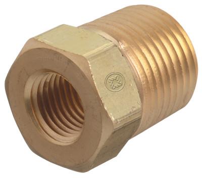 Western Enterprises Pipe Thread Bushing, 3,000 psi, Brass, 1/4 in NPT Female, 1/2 in NPT Male, All Gas Types, BB-4-8HP