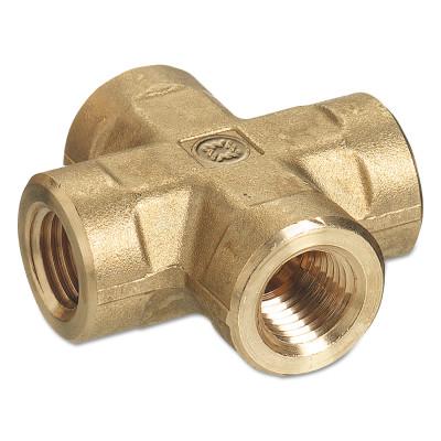 Western Enterprises Pipe Thread Crosses, Connector, 3,000 PSIG, Brass, 1/4 in (NPT), BCR-4HP